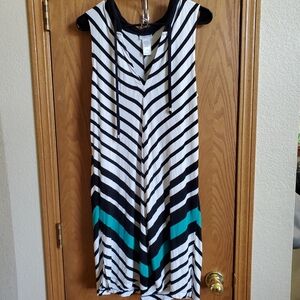 Dotti Swimsuit Bikini Cover Up- Black, White, and Teal